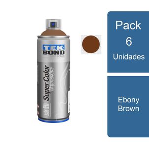 Pack 6 Pinturas Aerosol Spray Expression Ebony Brown Tekbond